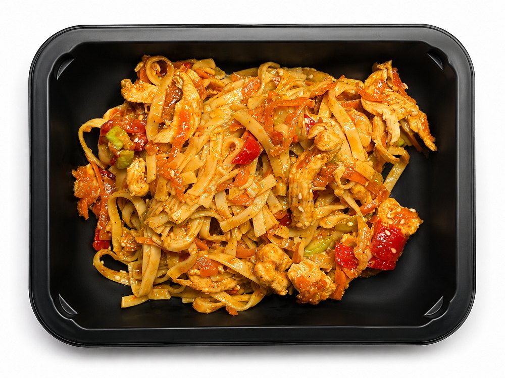 Лапша вок с курицей и овощами